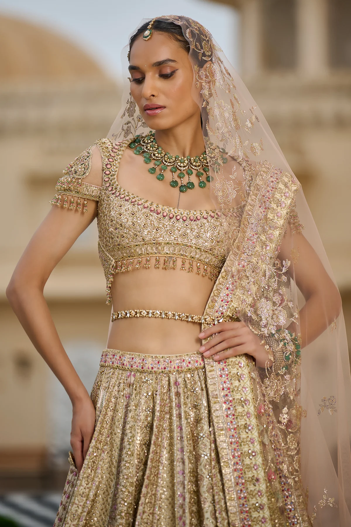 Quintessence  Byzantium Hand Embroidered Lehenga - Image 3