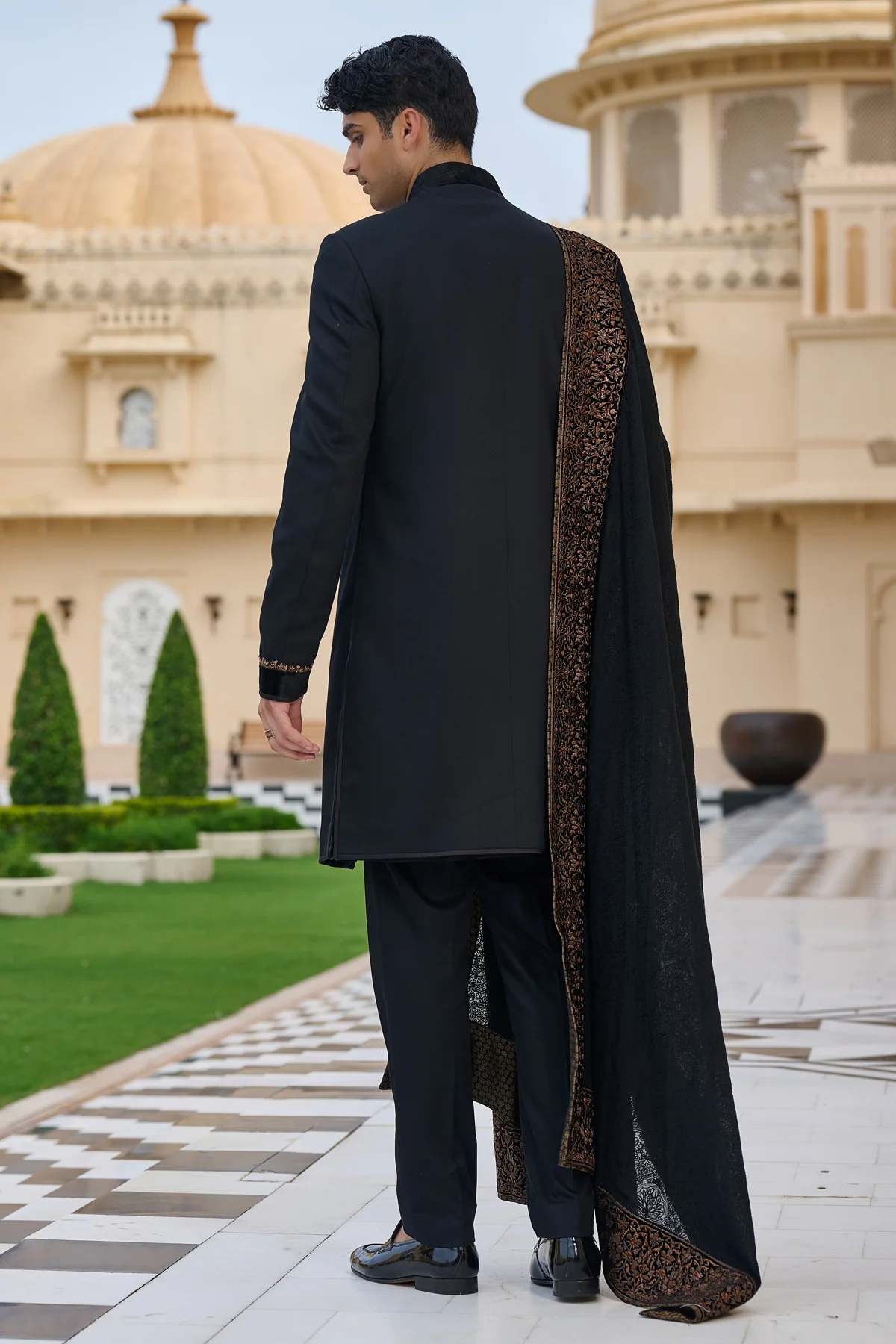 Golden Light Classic Achkan Sherwani Set - Image 8