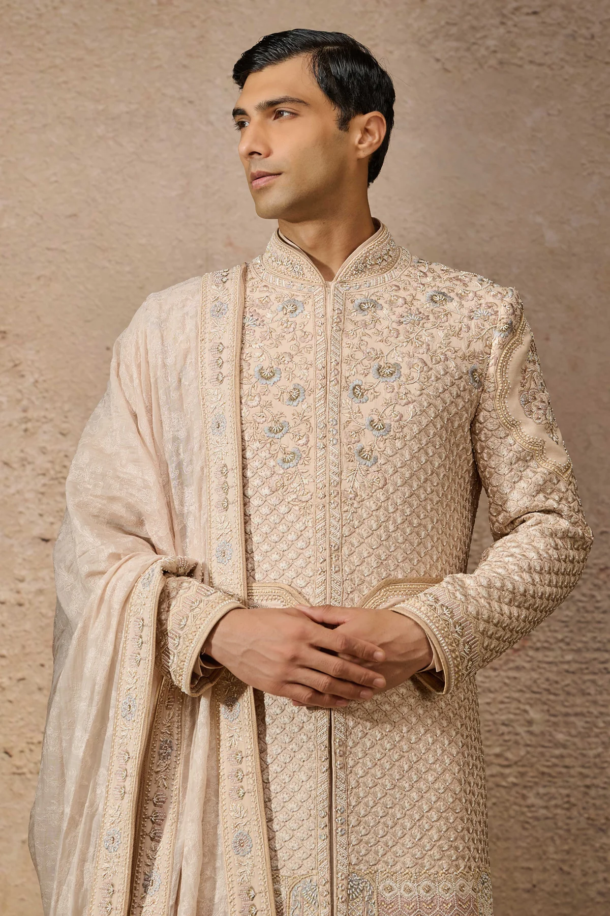 Otherworldly Classic Embroidered Sherwani Set - Image 3