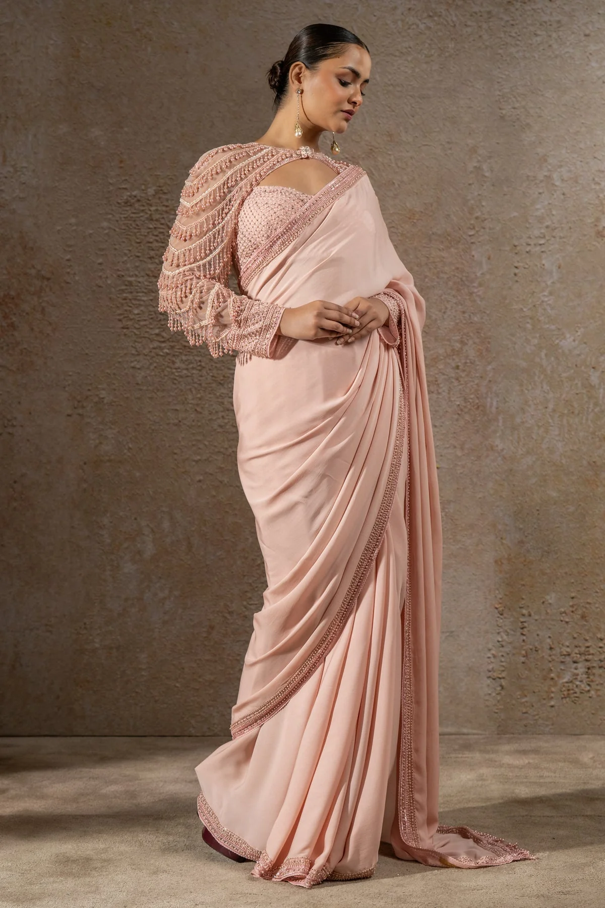 Golden Light Classic Georgette Saree - Image 3