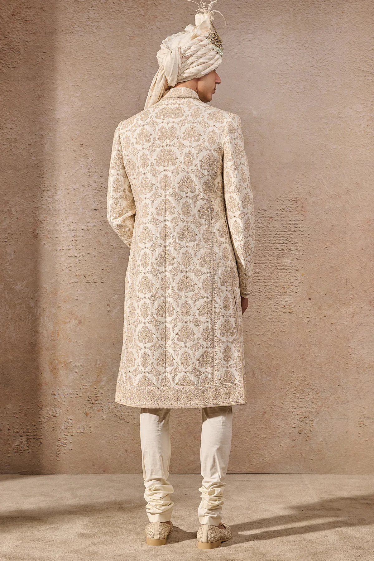 Languid Summer Classic Hand Embroidered Sherwani - Image 3