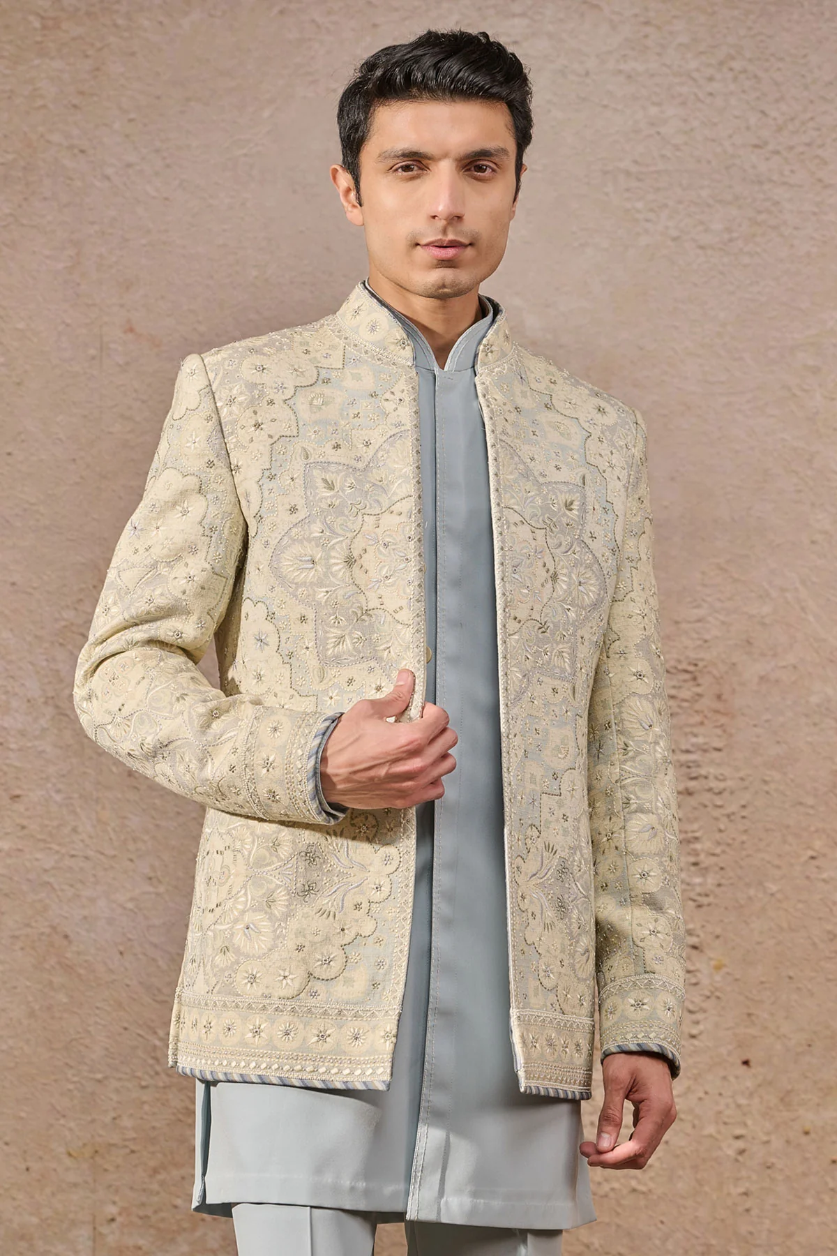 Languid Summer Classic Printed Bandhgala - Image 2