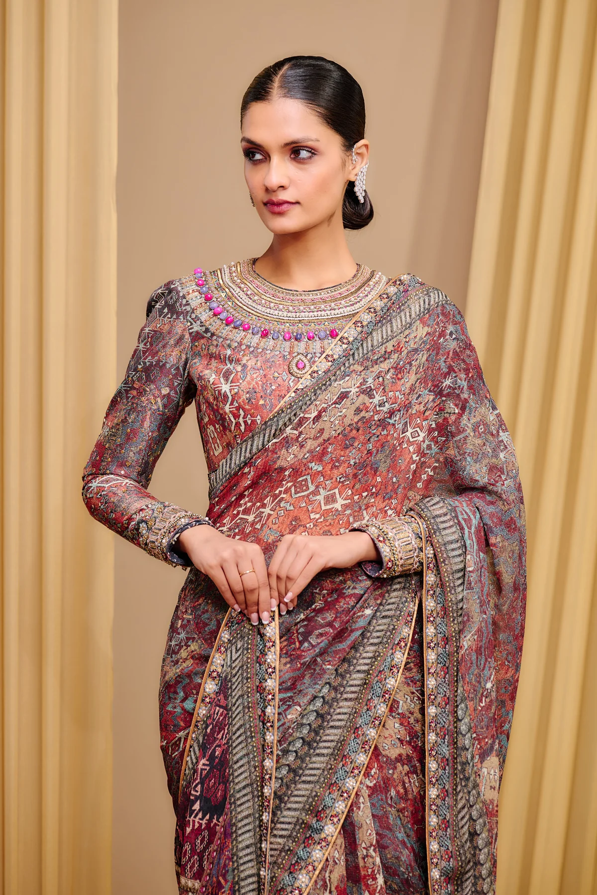 Classic Printed Saree - Image 2
