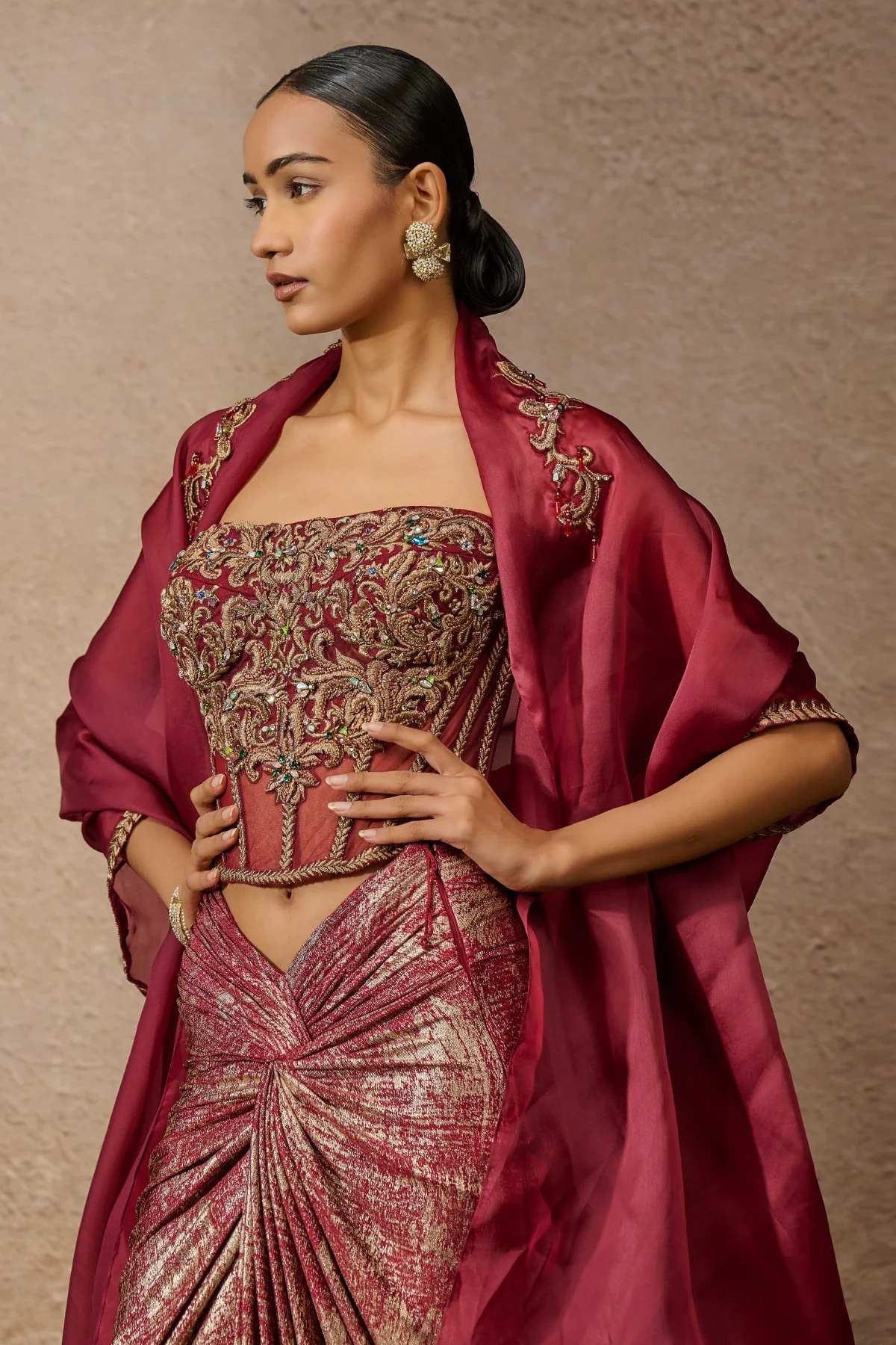 Otherworldly Corset, Drape And Cape Co Ord Set - Image 3