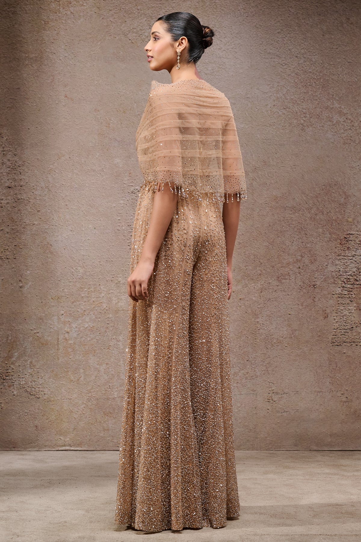 Golden Light Crystal And Sequin-Embroidered Jumpsuit - Image 4