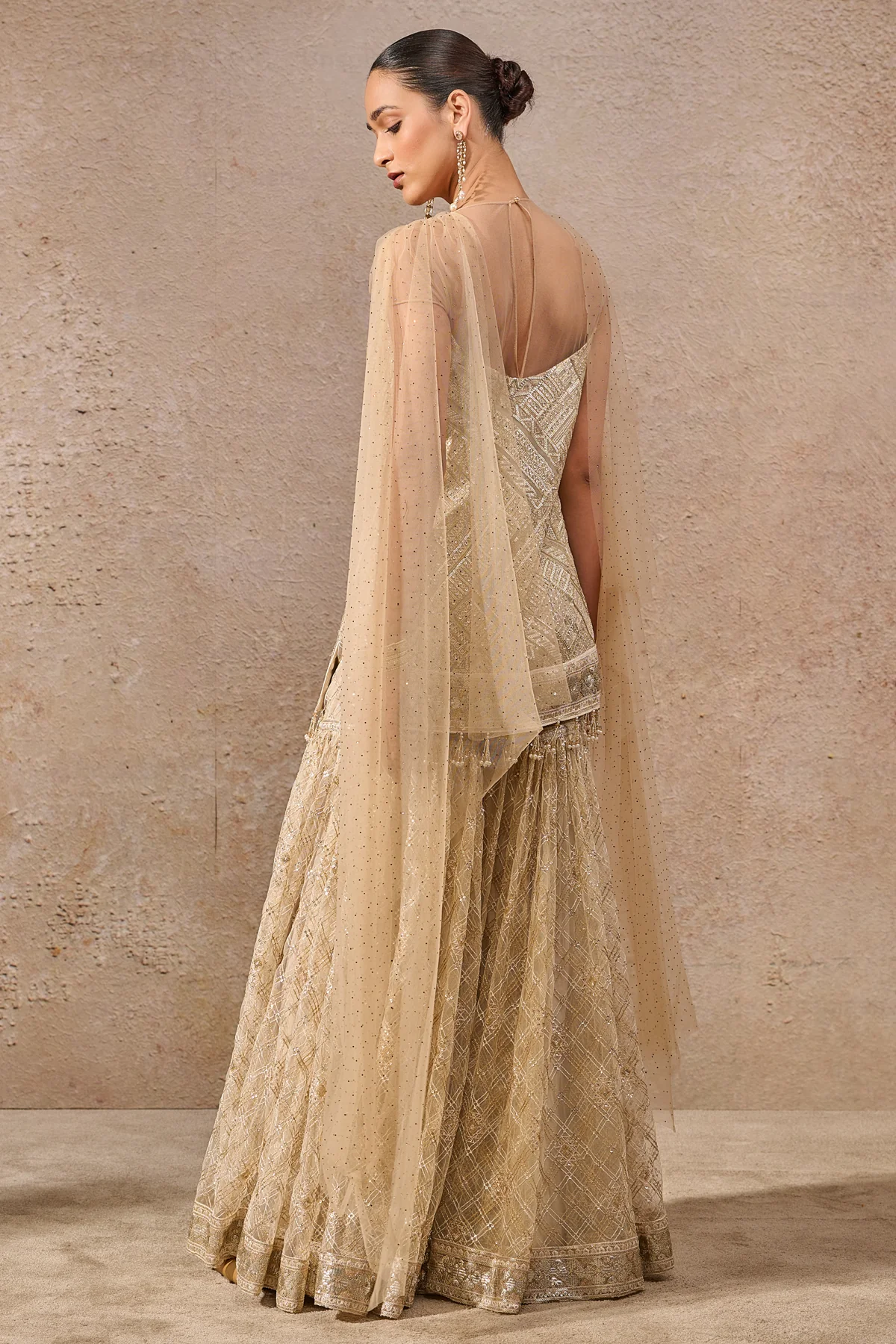 Languid Summer Crystal Draped Sharara Set - Image 5