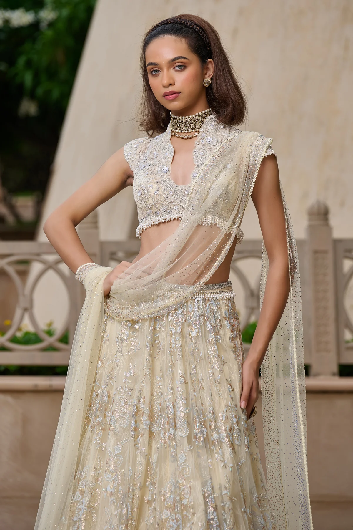 Quintessence  Crystal Embellished Lehenga - Image 3