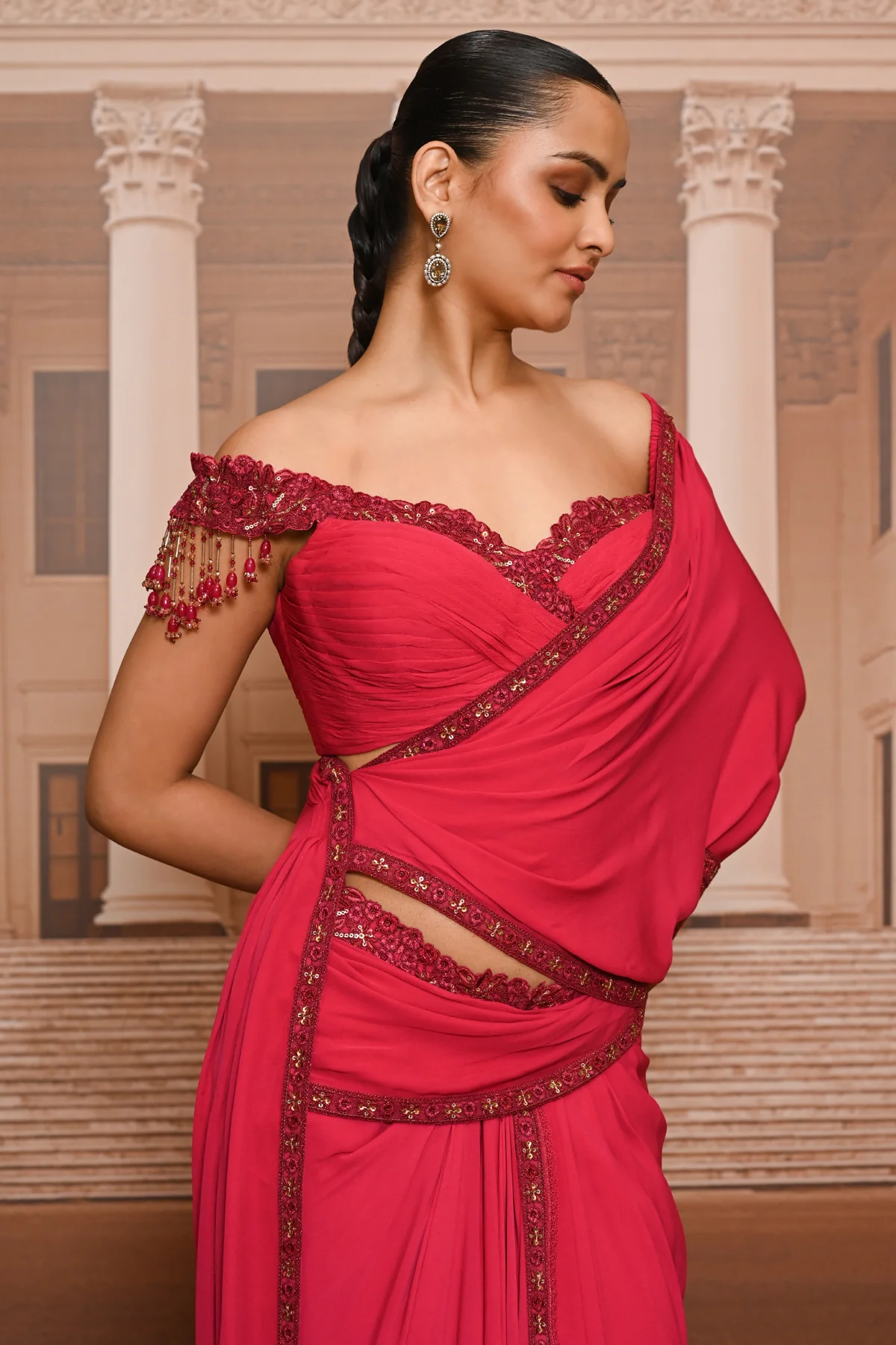 Ever Bloom Draped Concept Saree - Image 4