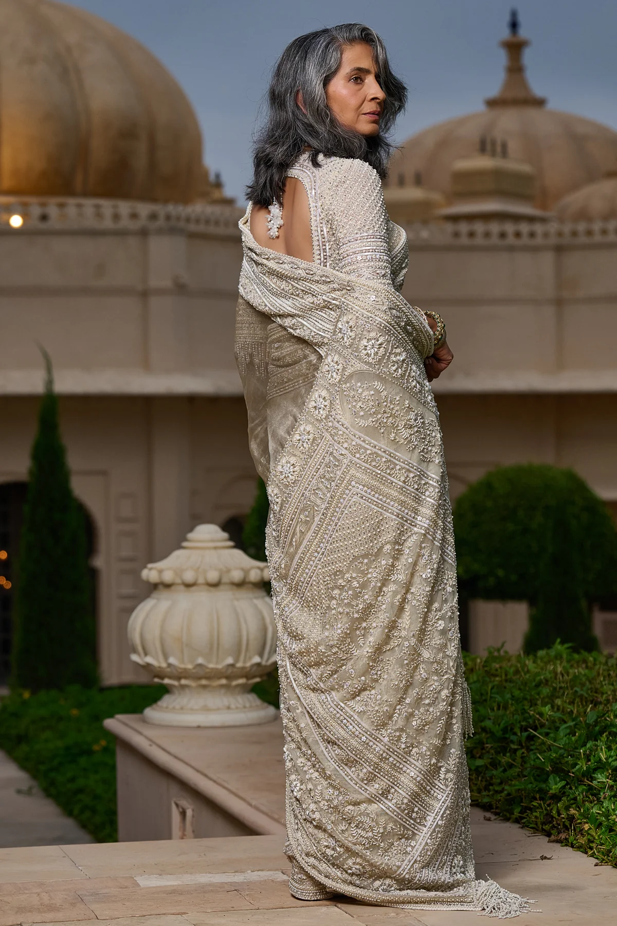 Quintessence Embellished Tissue Kanjivaram Saree - Image 3