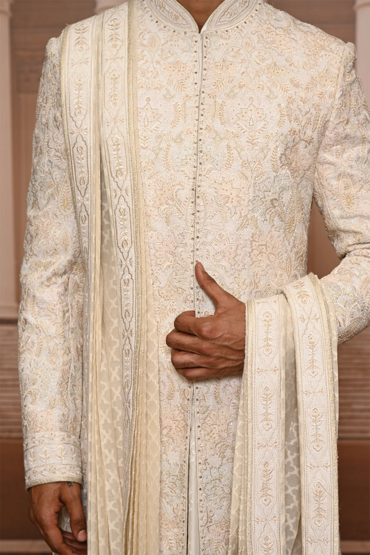 Ever Bloom Embroidered Sherwani - Image 6