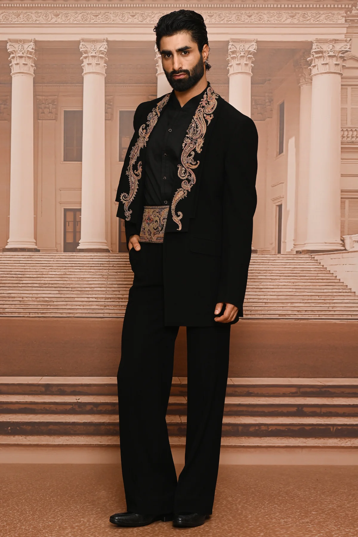 Ever Bloom Embroidered Tuxedo Set - Image 3