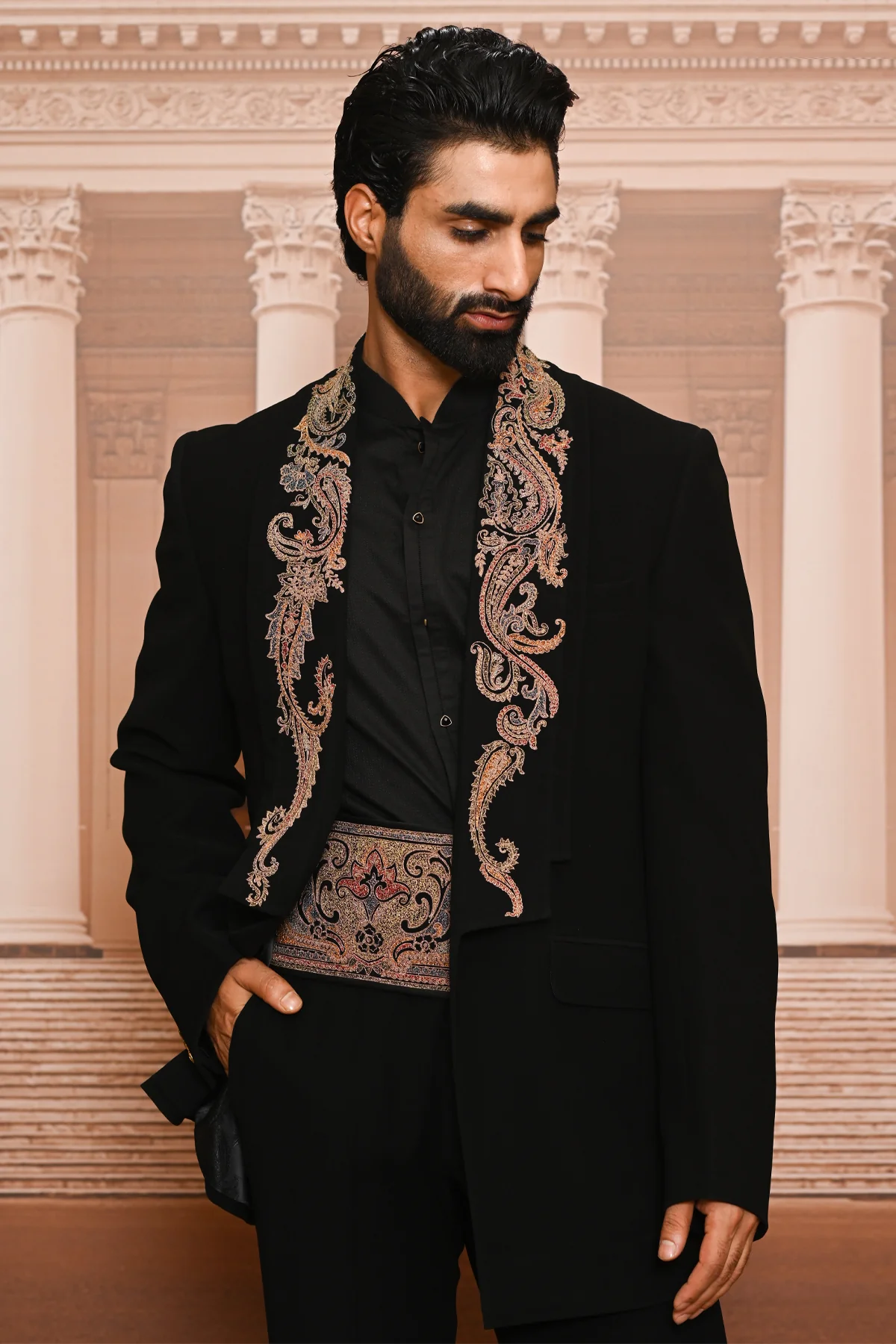 Ever Bloom Embroidered Tuxedo Set - Image 4