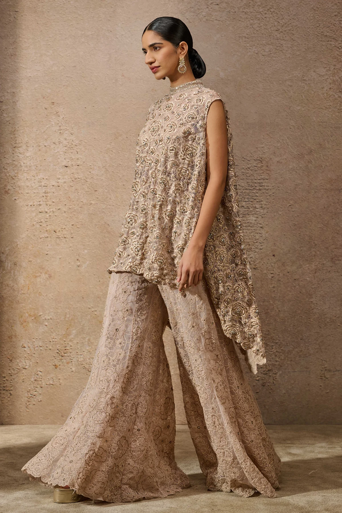 Otherworldly Floralâ Embroideredâ Sharara - Image 2