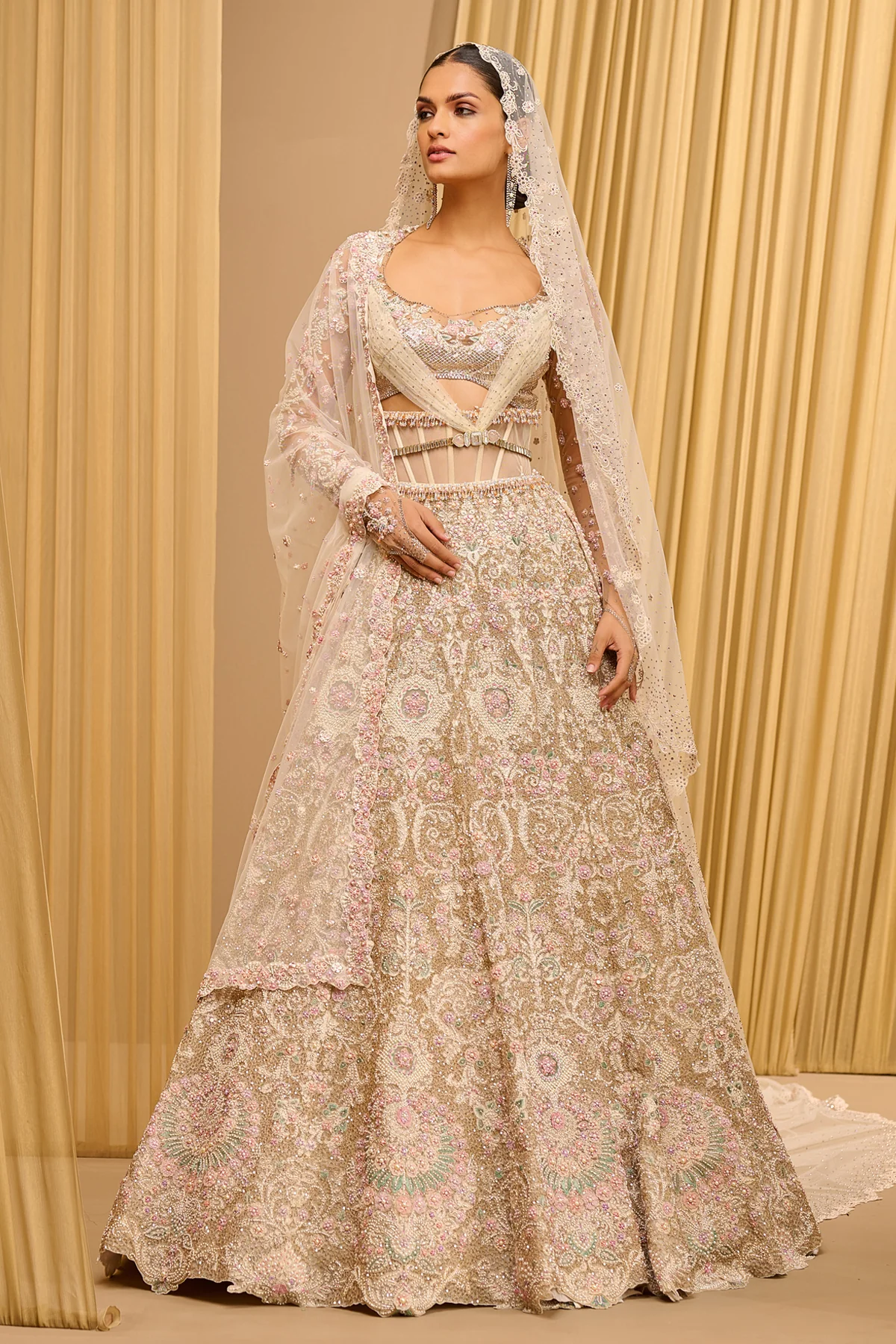 Otherworldly Floral Hand Embroidered Lehenga - Image 3