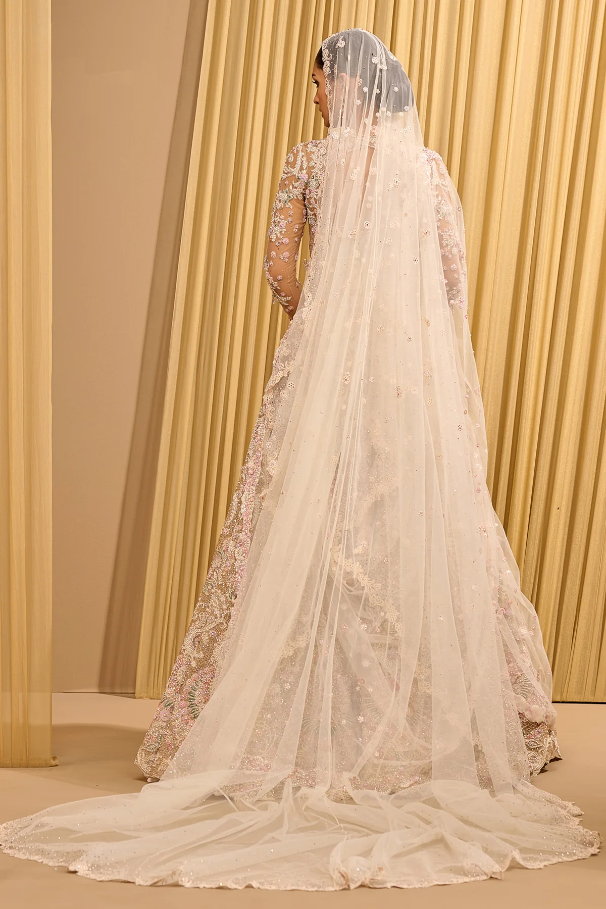 Otherworldly Floral Hand Embroidered Lehenga - Image 4