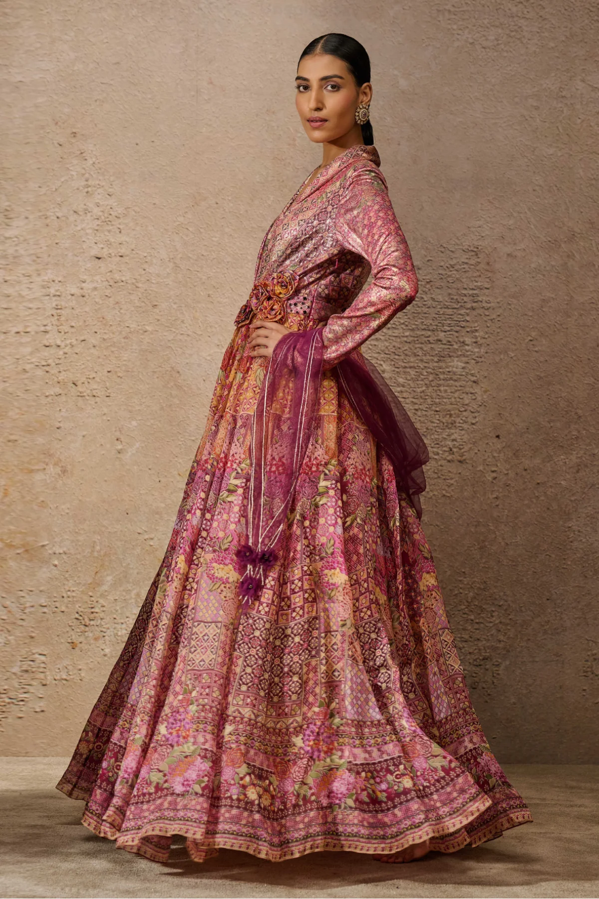 Otherworldly Foil Jersey Printed Anarkali - Image 2