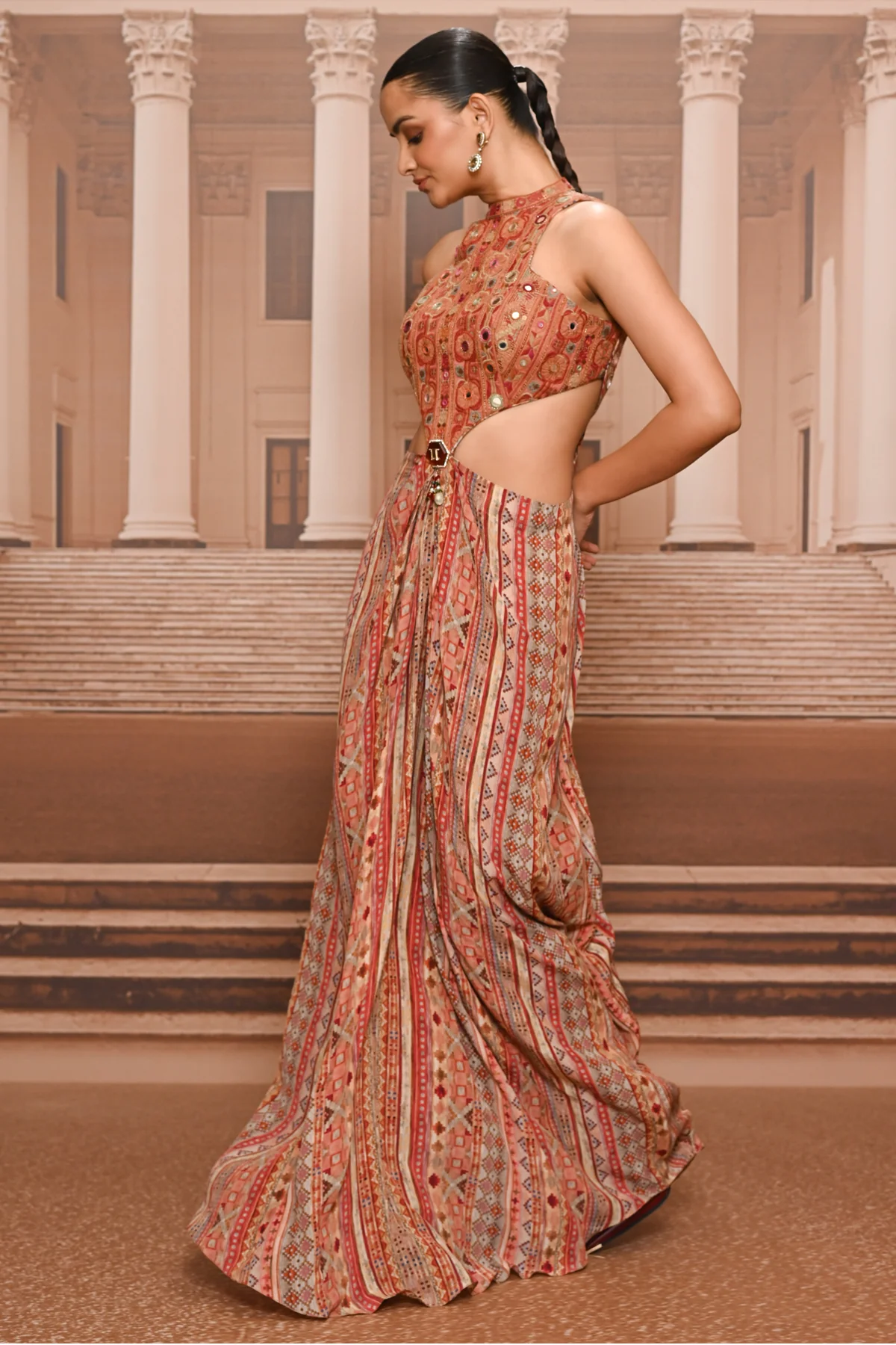 Ever Bloom Hand Embroidered Draped Dress - Image 3