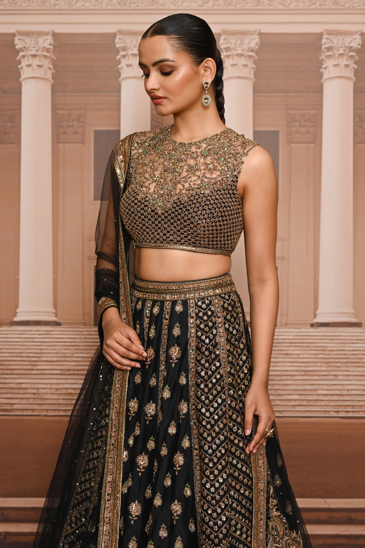 Ever Bloom Hand Embroidered Lehenga - Image 4