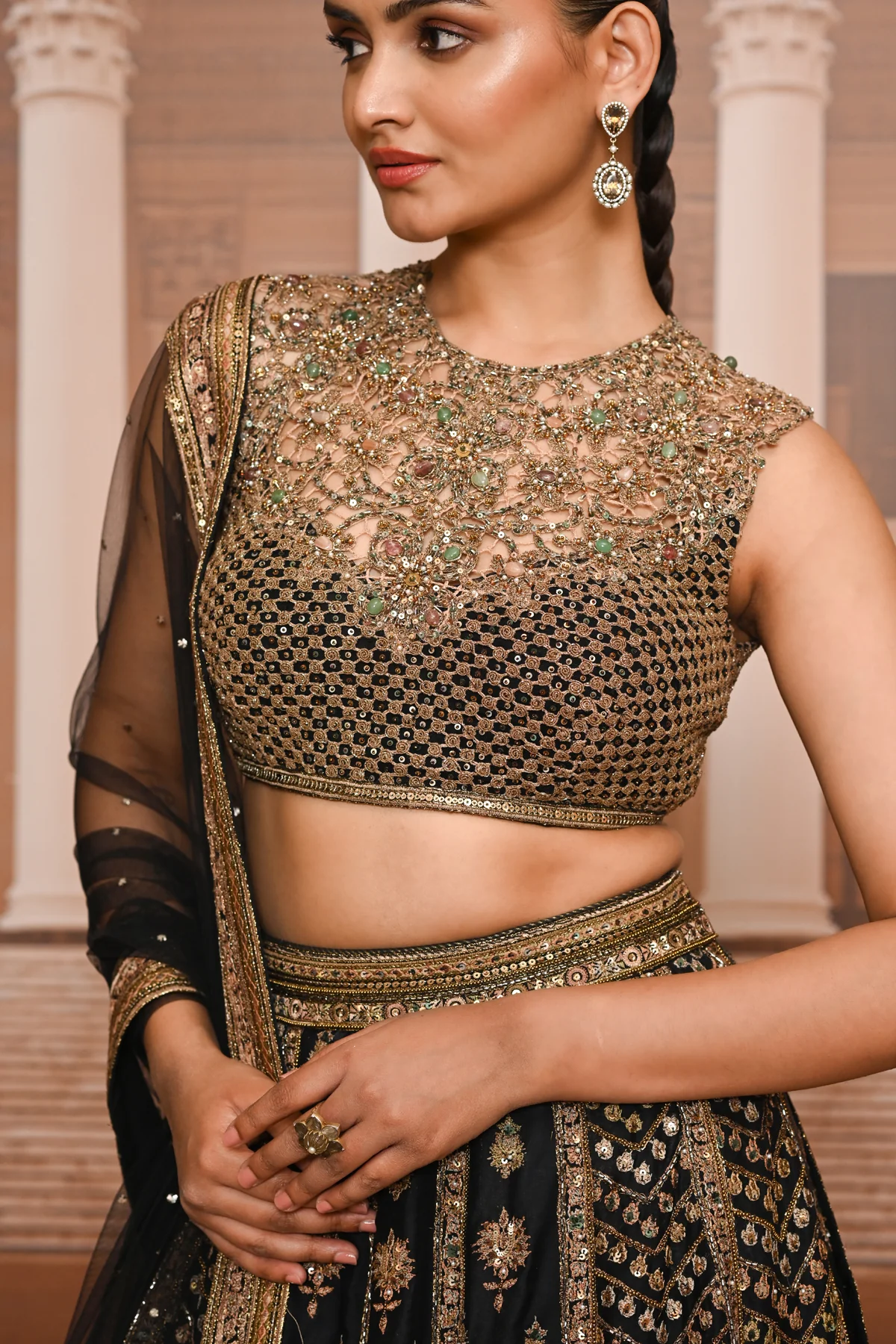 Ever Bloom Hand Embroidered Lehenga - Image 5
