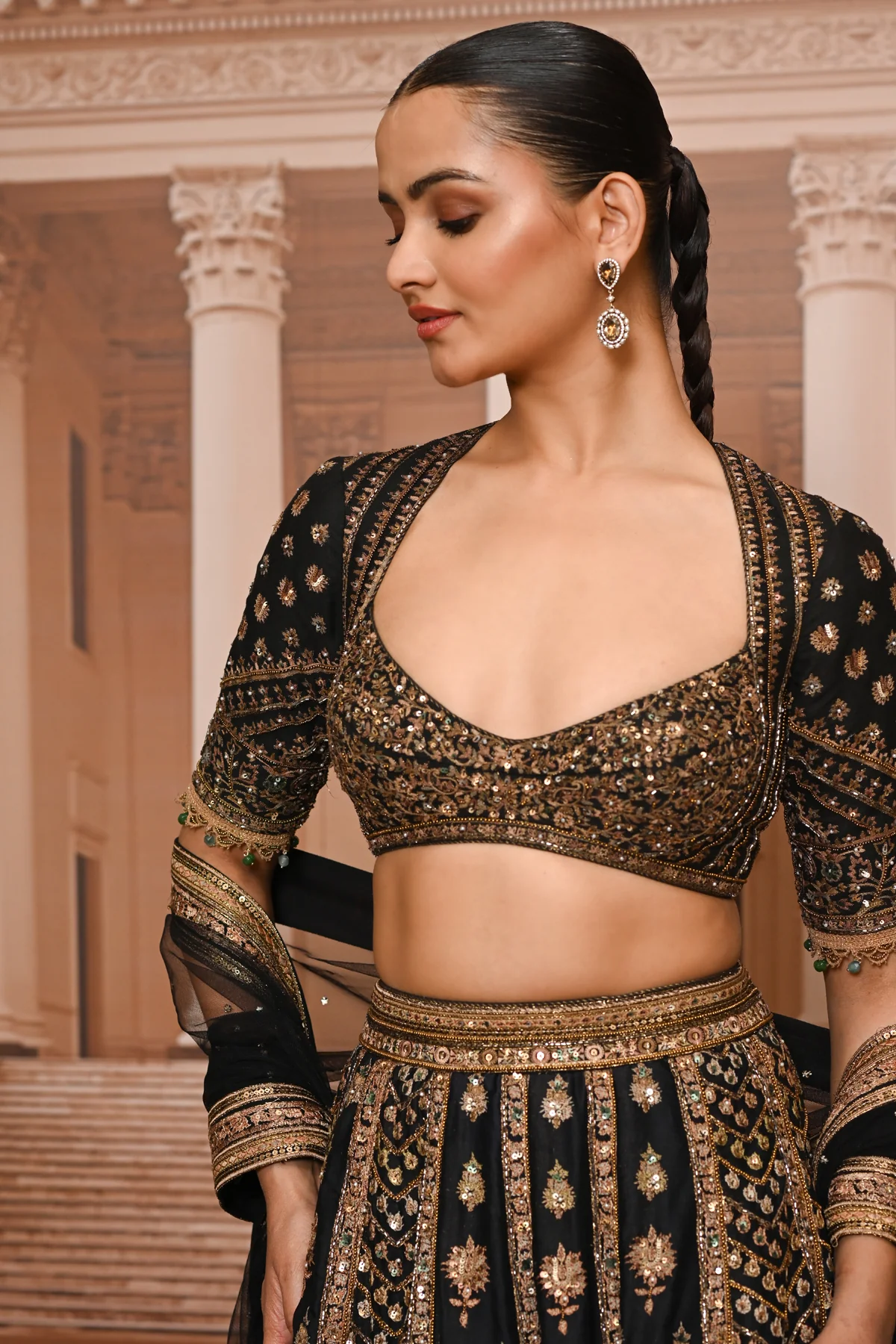 Ever Bloom Hand Embroidered Lehenga - Image 3