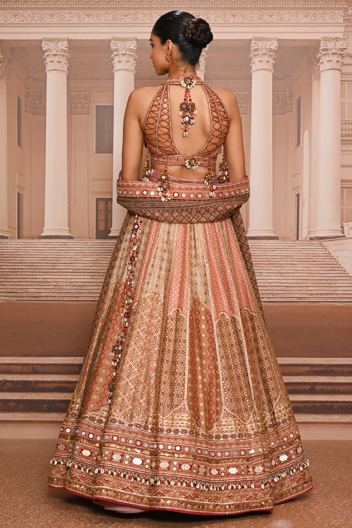Ever Bloom Hand Painted Kashida Lehenga Set - Image 5