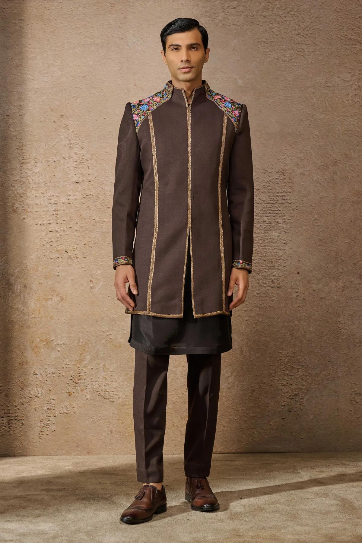 Otherworldly Indo Western Floral Sherwani Set - Image 2
