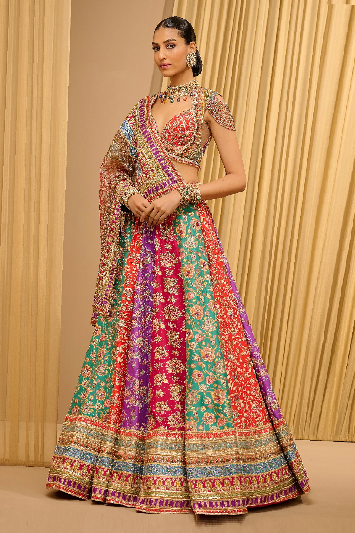 Otherworldly Kalidar Kashida Lehenga - Image 3