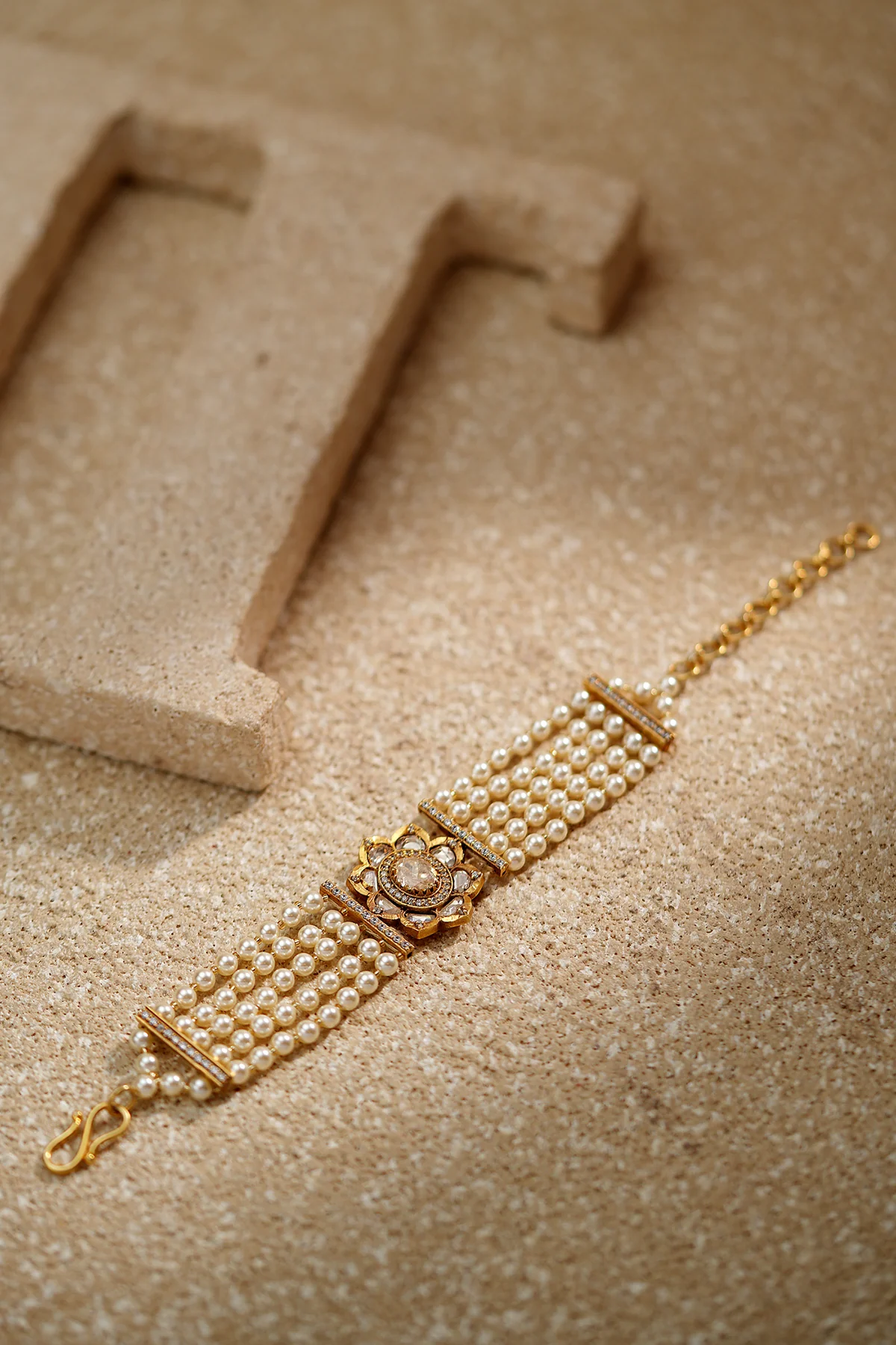 Lotus Crystal Pearl Bracelet - Image 3