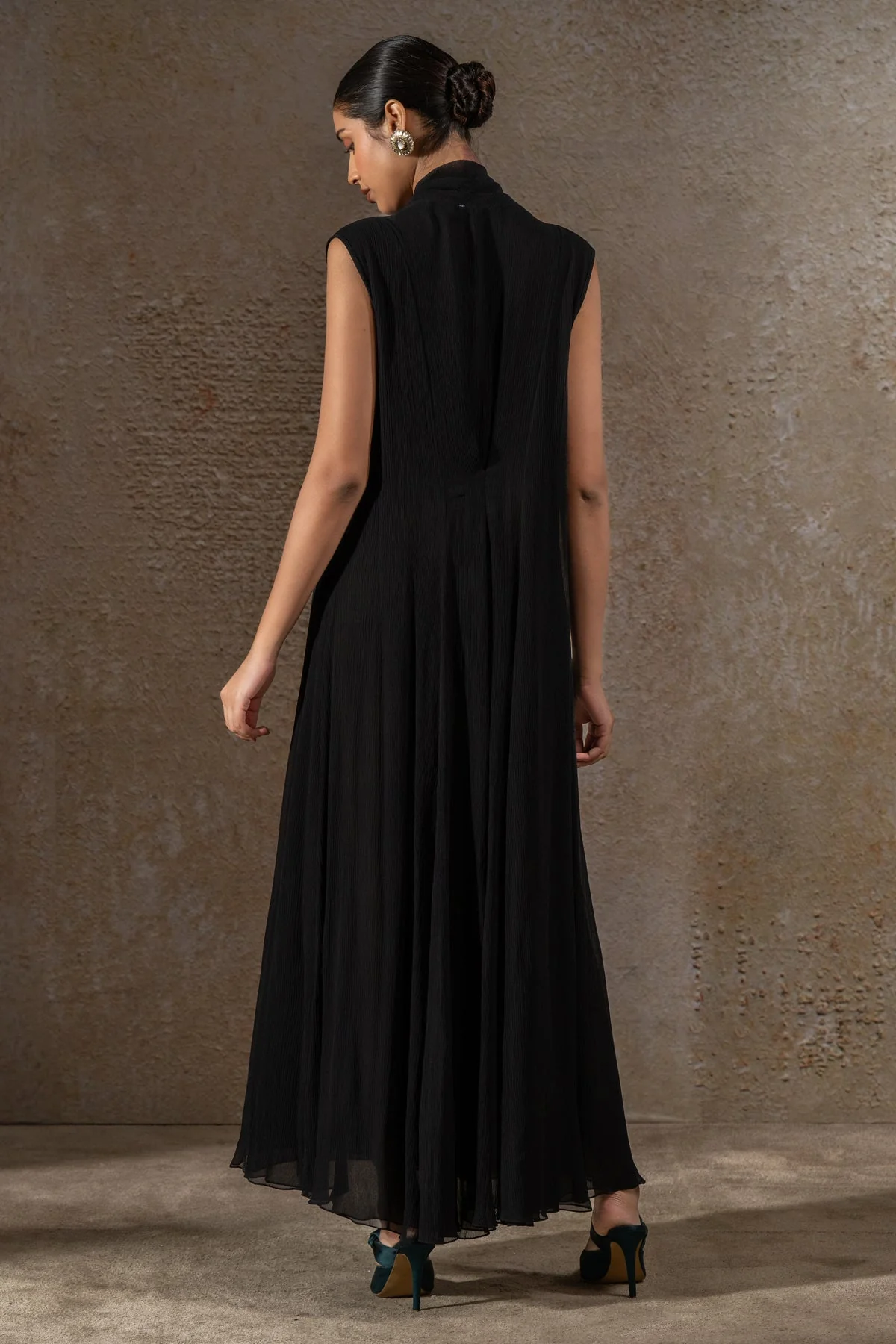 Golden Light Mosaic Sequin Jacket with Draped Dress - Image 7