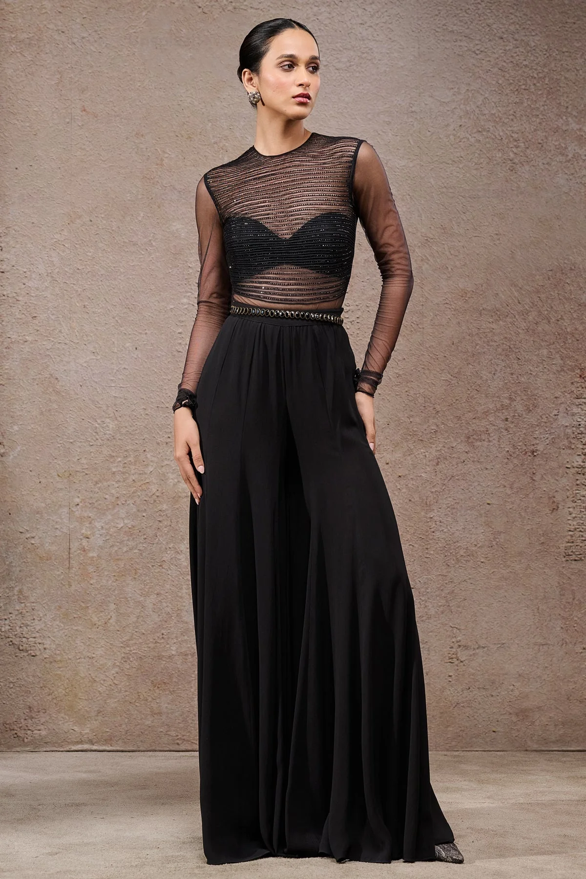 Golden Light Mukaish Cape Set - Image 7