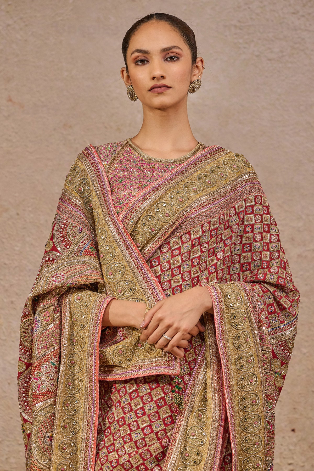 Timeless Navratna Bejewelled Saree - Image 2