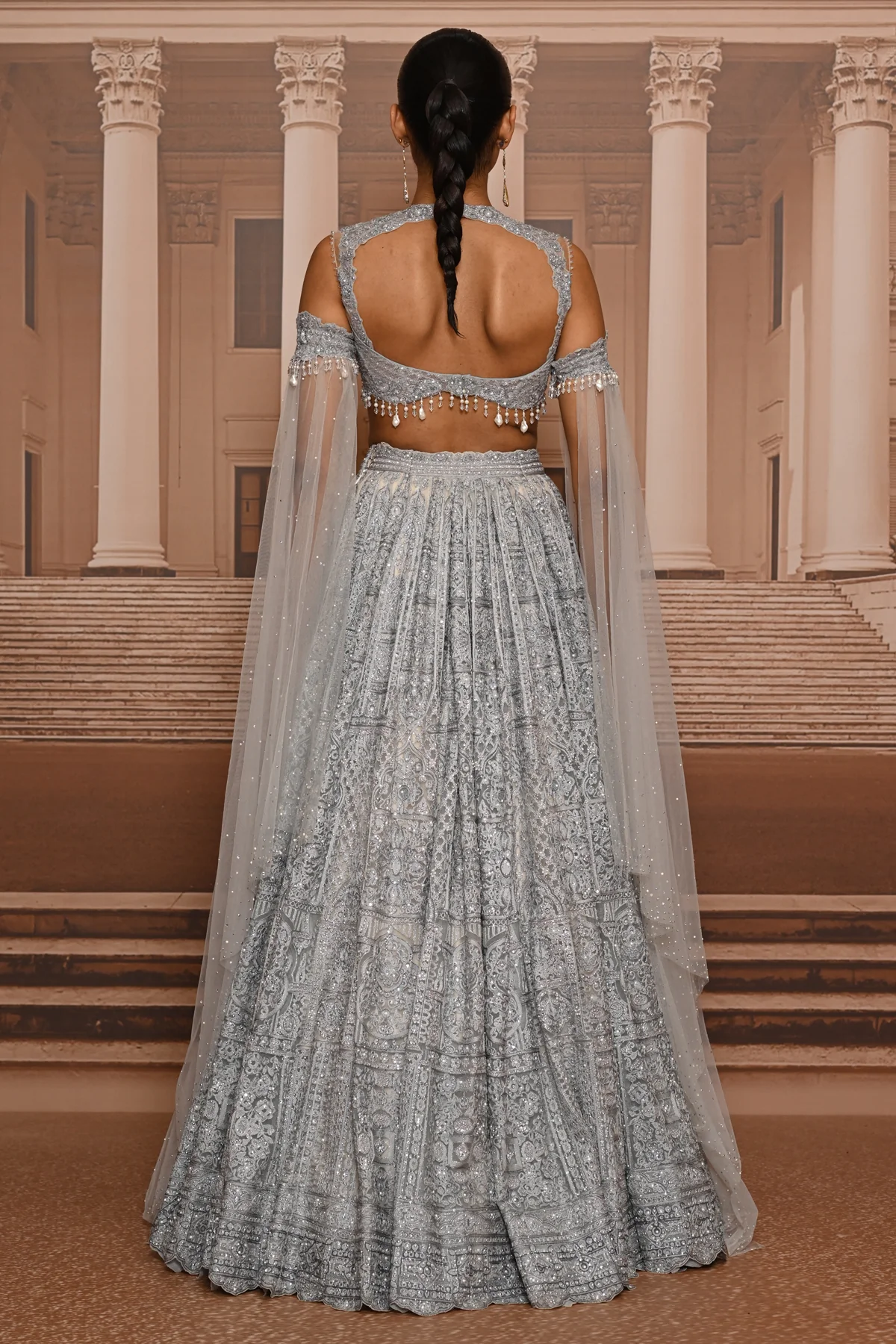 Ever Bloom Pearl Embroidered Lehenga - Image 6