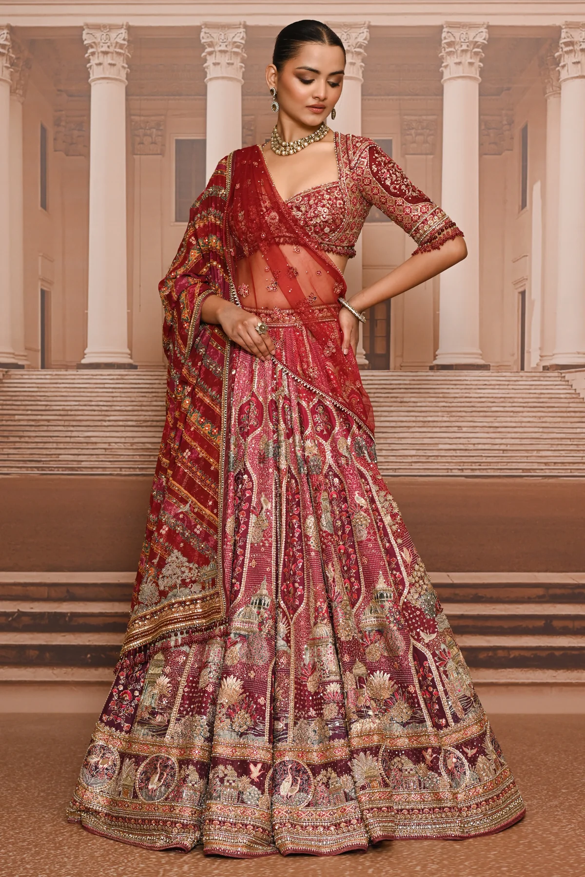 Ever Bloom Pichwai Embellished Lehenga - Image 3