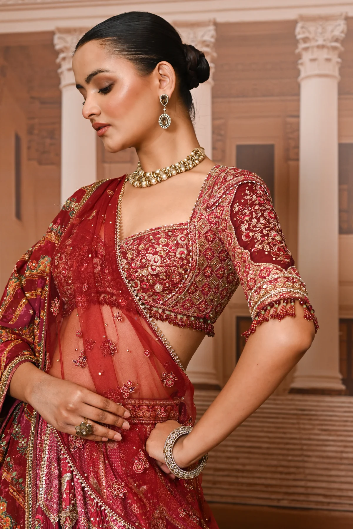 Ever Bloom Pichwai Embellished Lehenga - Image 4