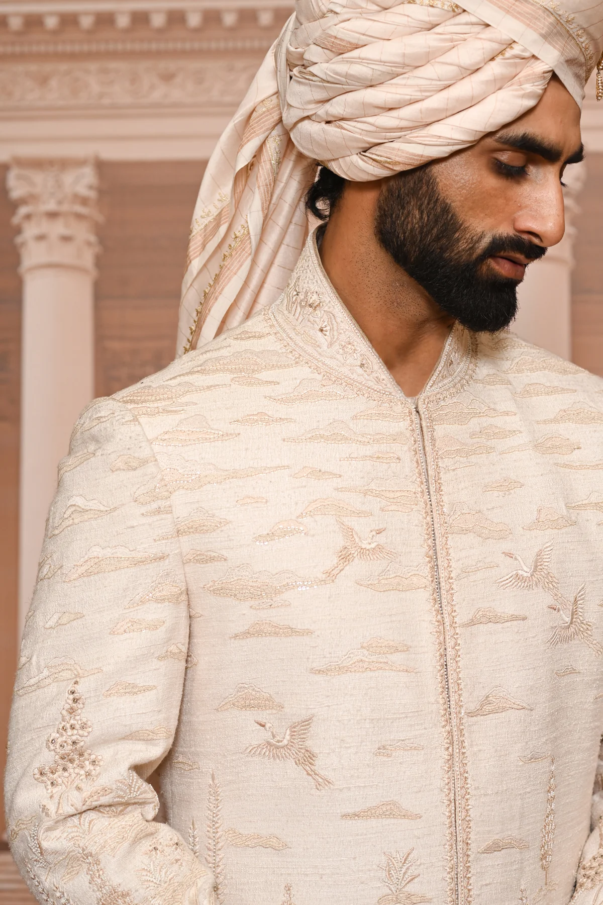 Ever Bloom Pichwai Embroidered Sherwani - Image 6