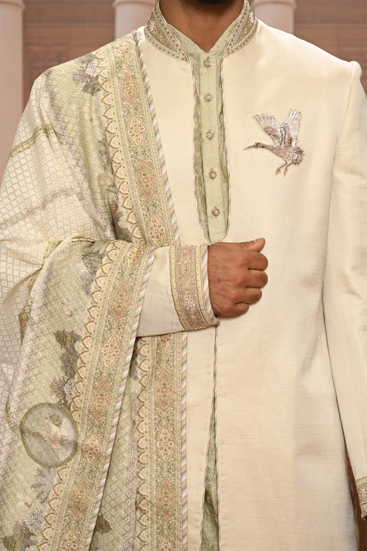 Ever Bloom Pichwai Sherwani - Image 4