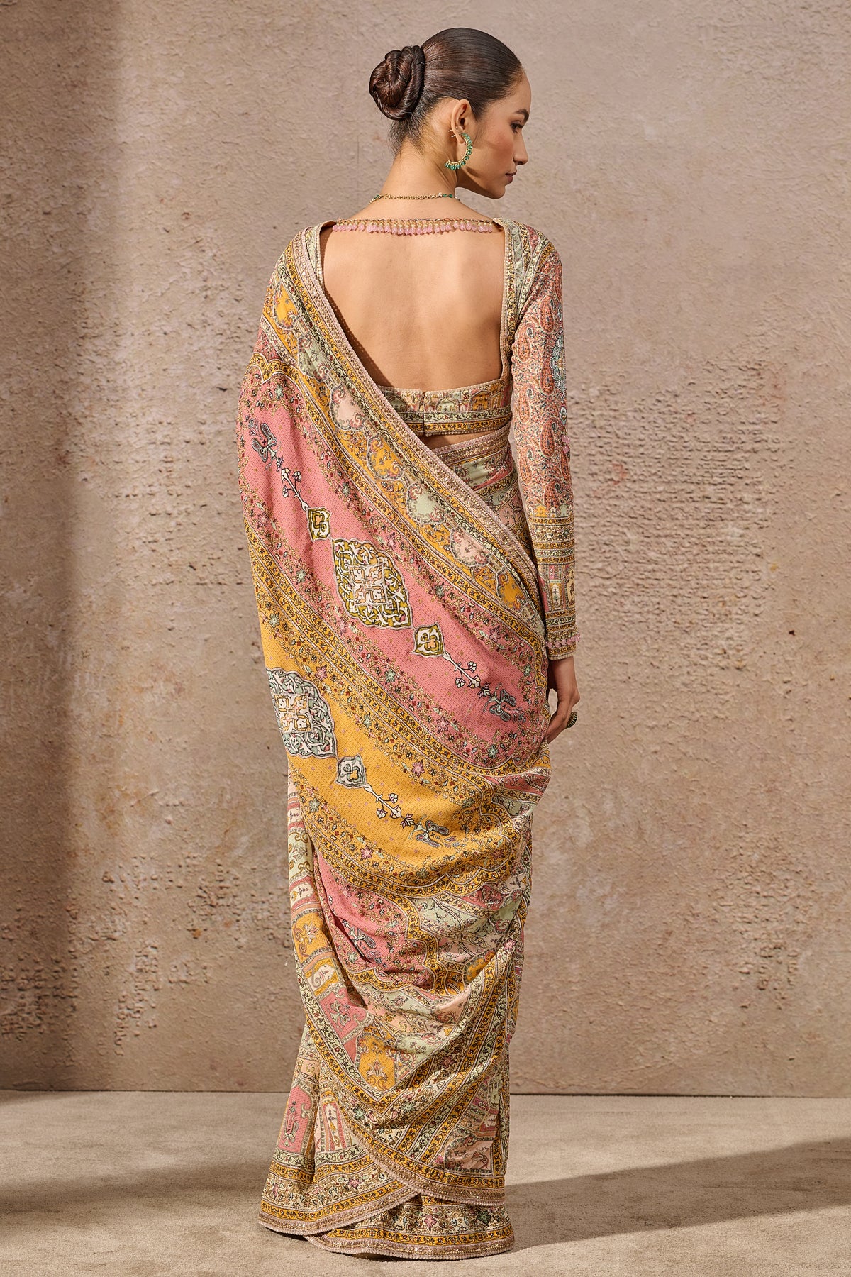 Languid Summer Printed Gota Saree - Image 3