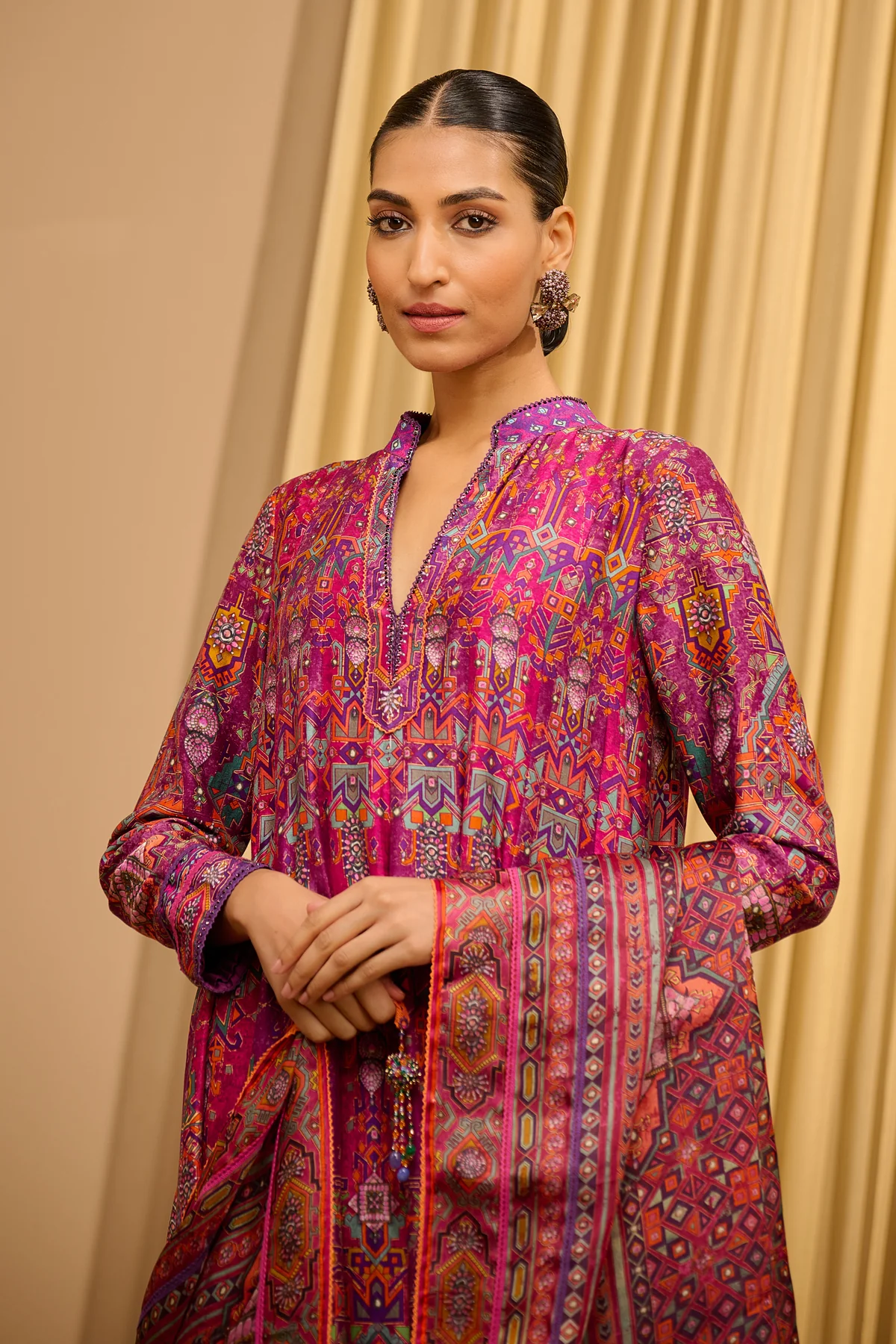Printed Kalidar Kurta Set - Image 4