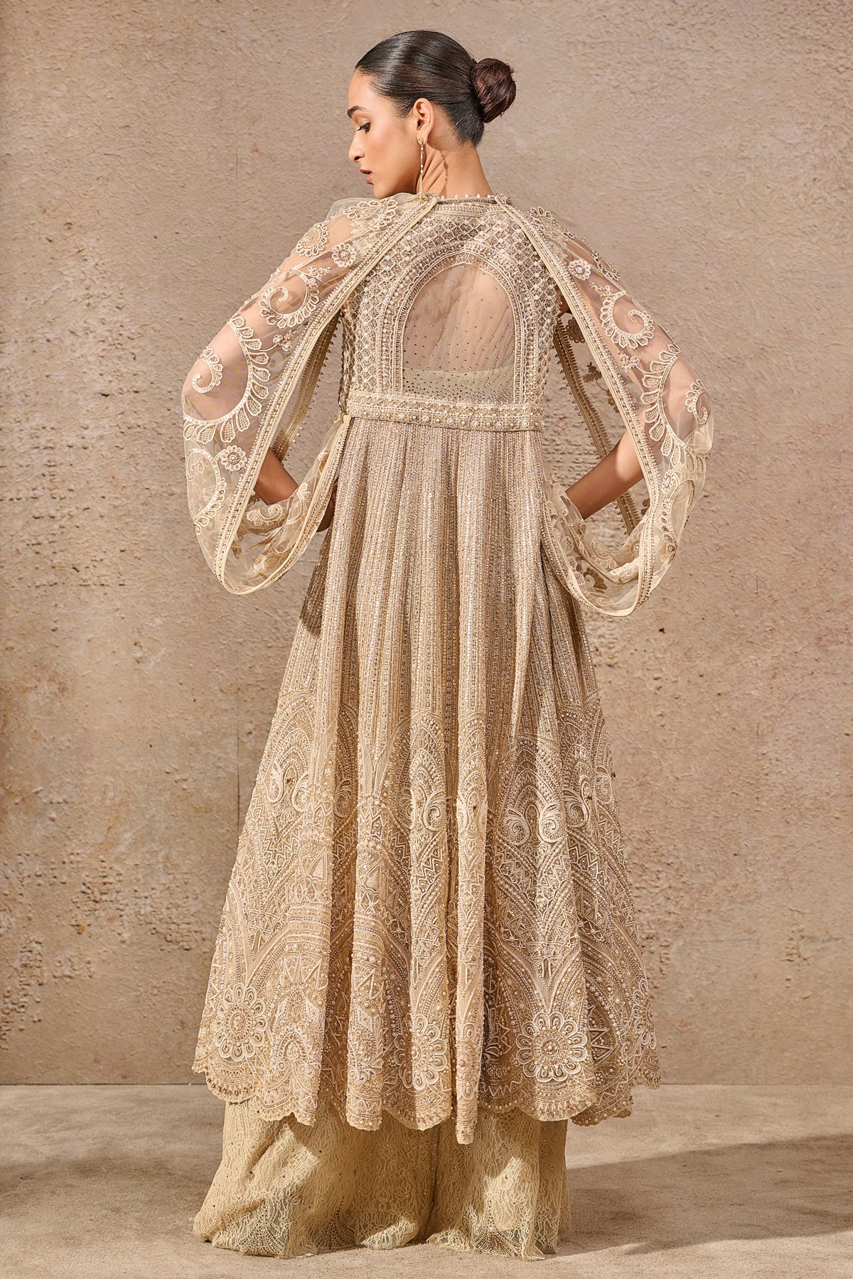Timeless Resham Embroidered Jacket And Lace Pants Co Ord Set - Image 3