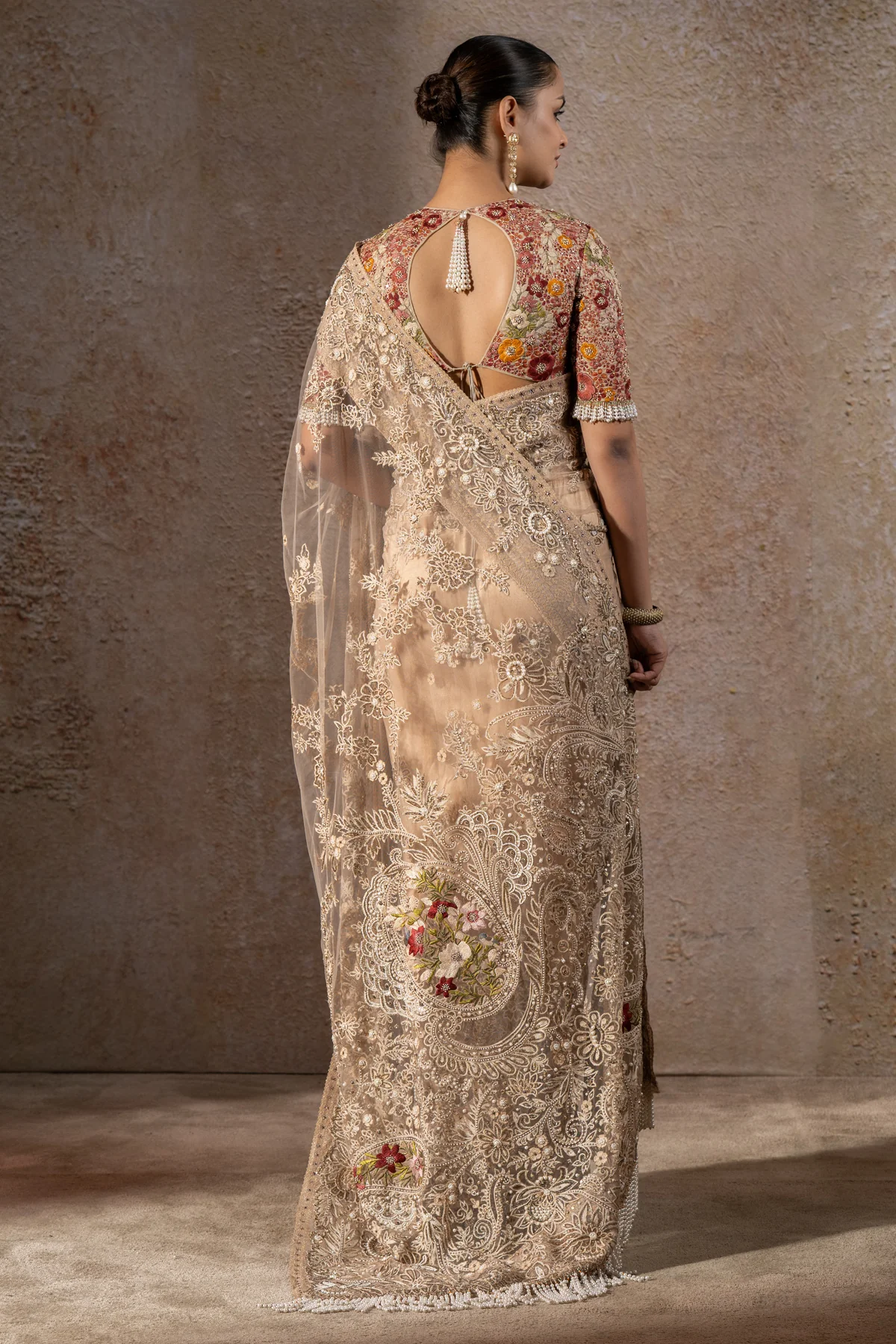 Timeless Resham Embroidered Saree - Image 4