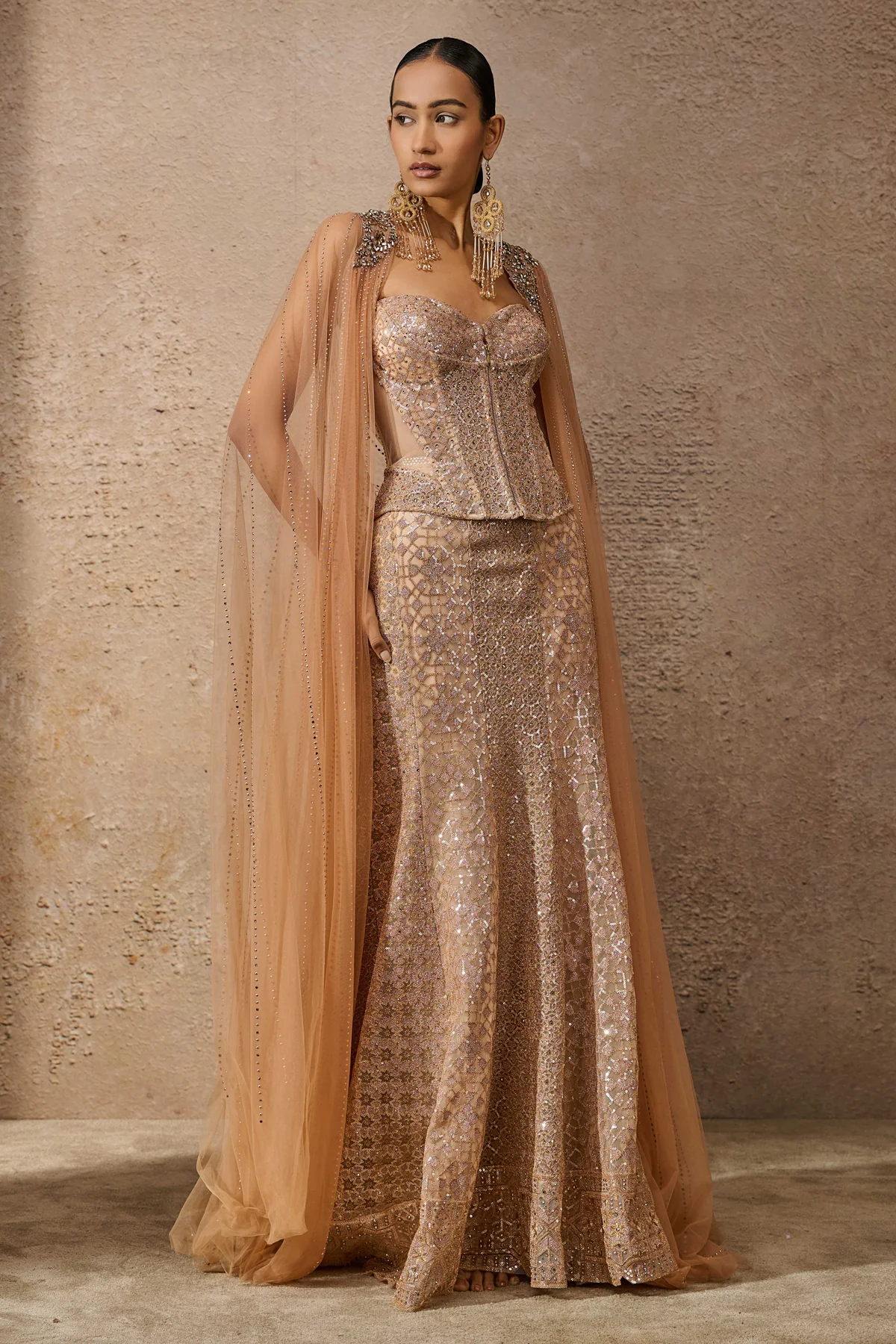Otherworldly Sequin Architecture Motif Sculpted Lehenga - Image 2