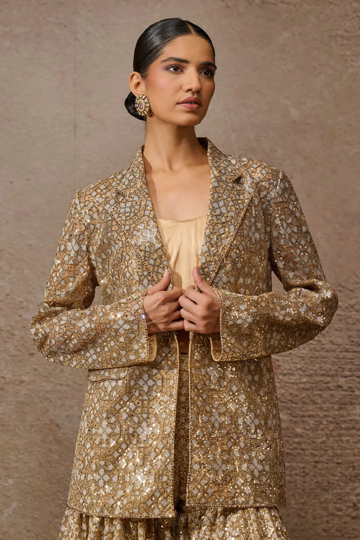 Otherworldly Sequin Sharara Jacket Set - Image 3