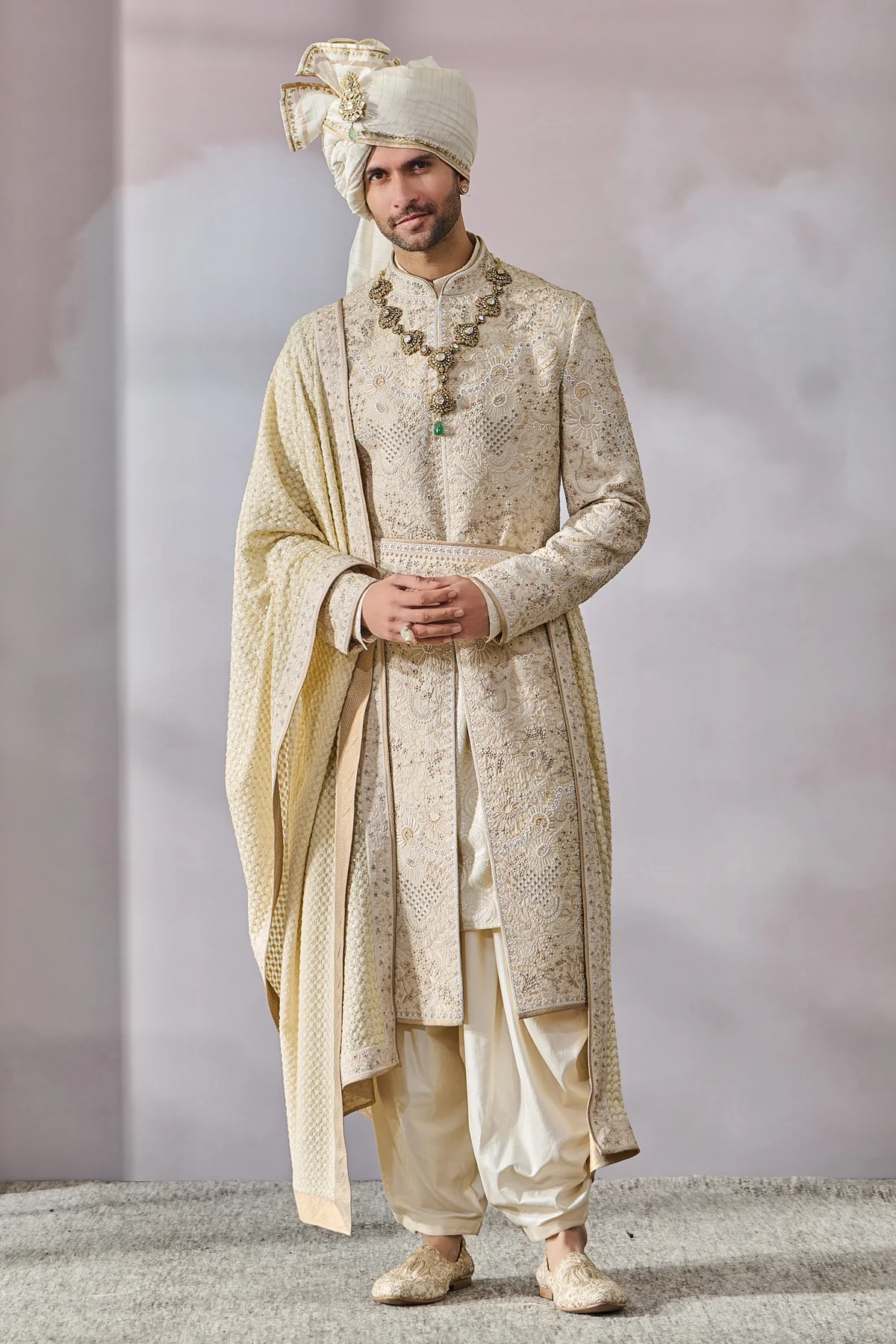 SOL Sherwani Kurta Salwar Kamarbandh Stole Safa Jutti Fabric