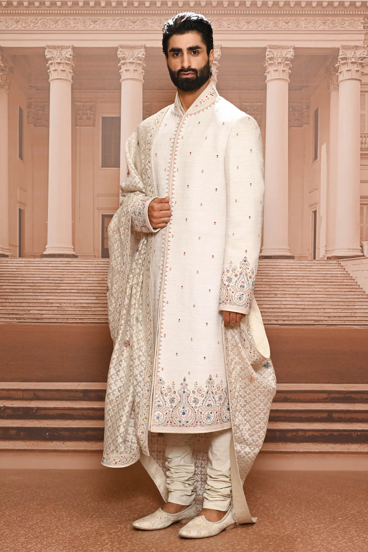 Ever Bloom Silk Sherwani - Image 3