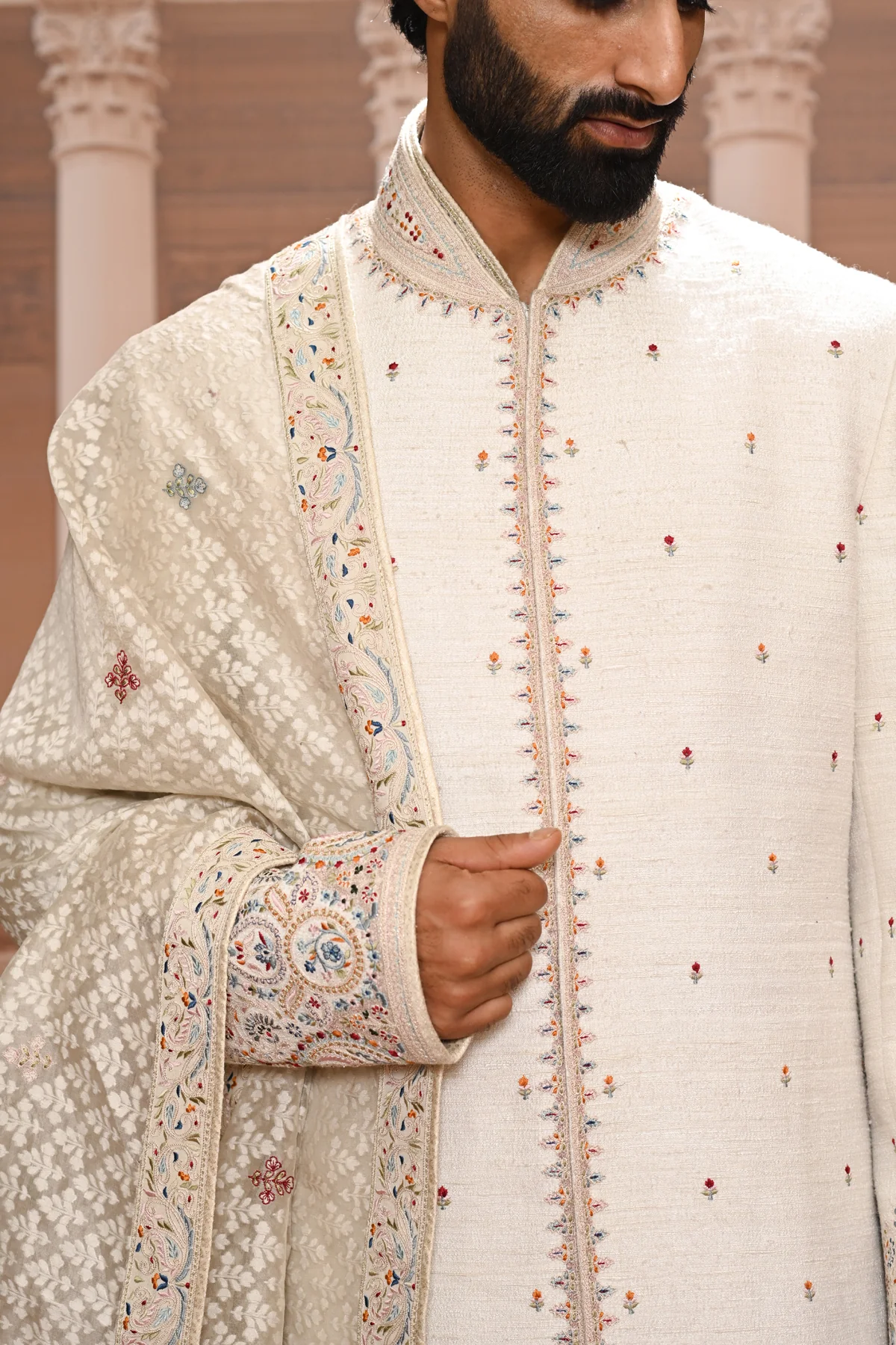 Ever Bloom Silk Sherwani - Image 4