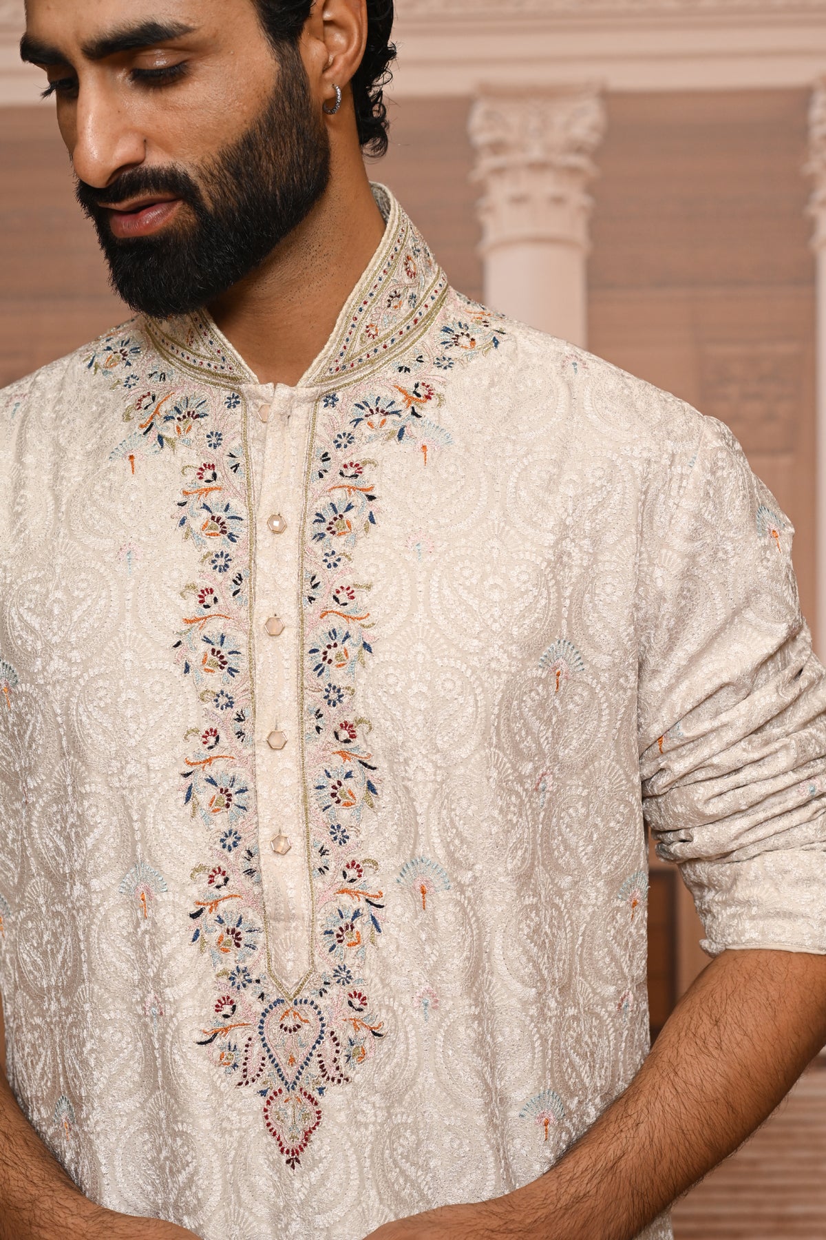 Ever Bloom Silk Sherwani - Image 5