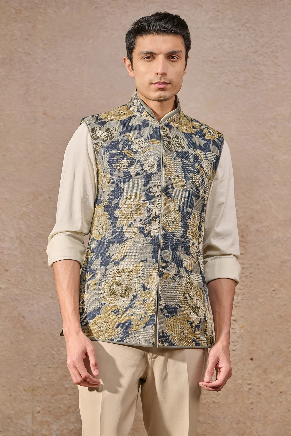 Languid Summer Textured Floral Waistcoat - Image 2
